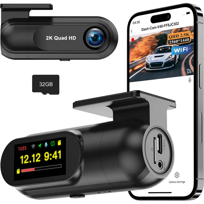 Chortau Front and Rear 2.5K + 1080P WiFi Dash Cam