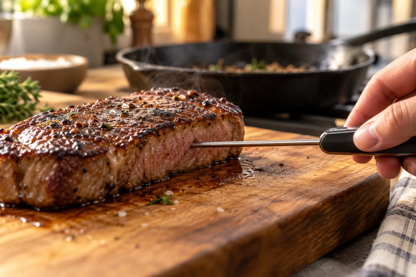 Steak Meat Thermometers for Grilling and Pan Cooking