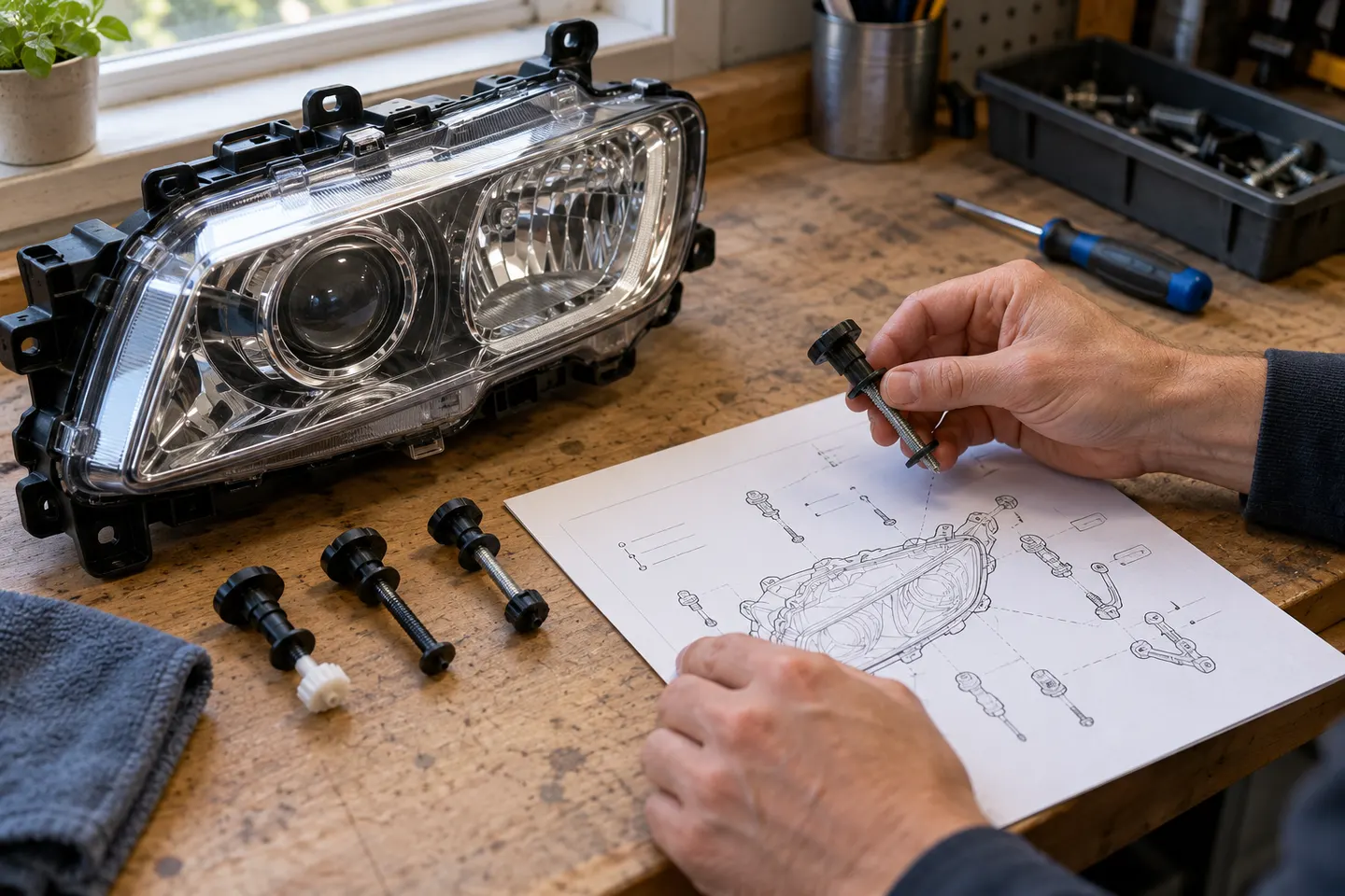 Headlamp Adjusting Screws and Replacement Fit