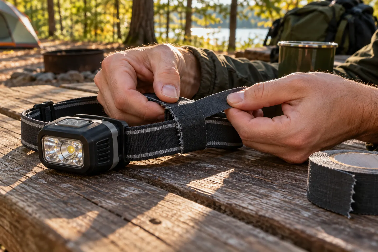 Headlamp Tape for Securing and Repairing a Headlamp